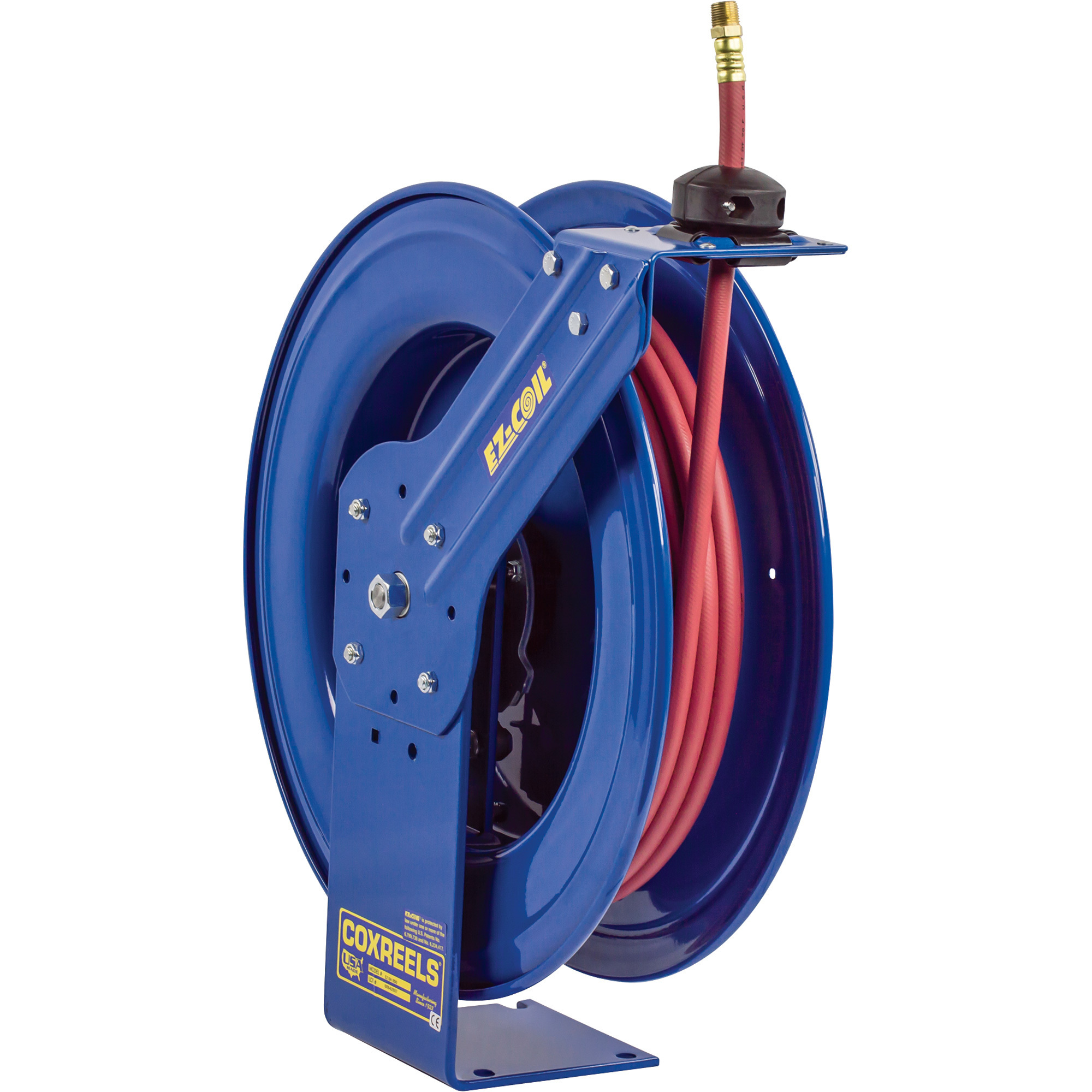 Coxreels Heavy-Duty Safety Air/Water Hose Reel, With 1/2in. x 75ft. PVC Hose, Max. 300 PSI, Model# EZ-SH-475